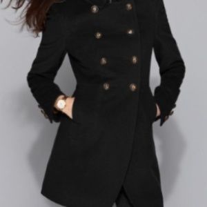 DKNY navy blue military style coat | 8P